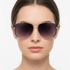 New York & Company Womens Women's Aviator Sunglasses Blue NWT